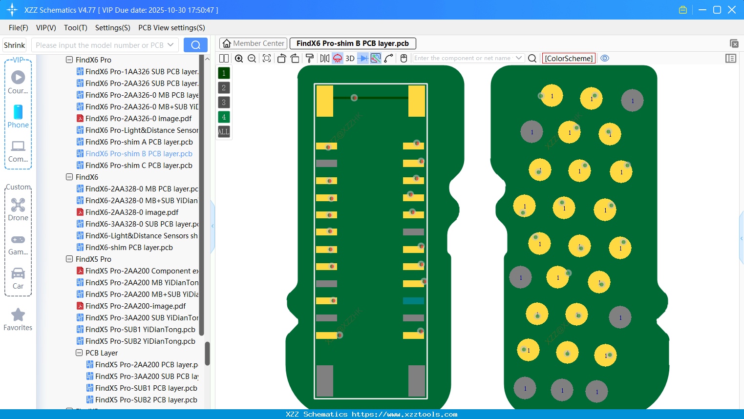 OPPO FindX6 Pro-shim B PCB Layer